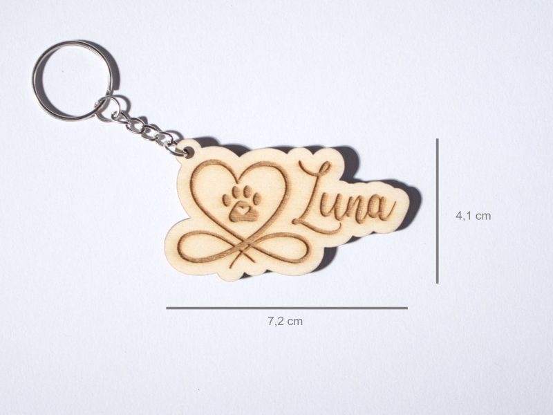 Personalisierter Holz-Schlüsselanhänger "Lady Luna" – Bild 2