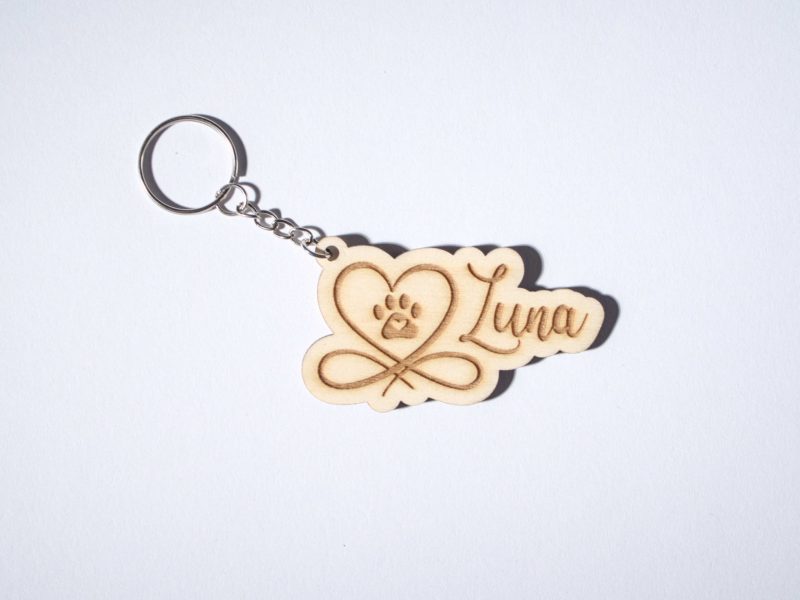 Personalisierter Holz-Schlüsselanhänger "Lady Luna" – Bild 5