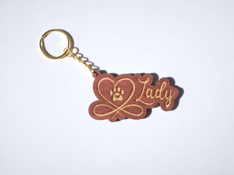 Personalisierter Holz-Schlüsselanhänger "Lady Luna" – Bild 3