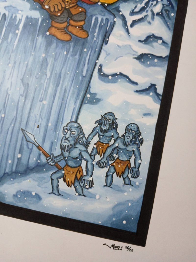Handgemalte Illustration „Jon Snow & Tyrion Lannister auf der Mauer“ – im Asterix Comic Stil, Einzelstück – Bild 4